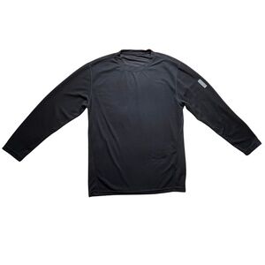 Vintage Men's Black Long Sleeve Shirt Mac Apple Waffle Thermal Crew Neck Medium